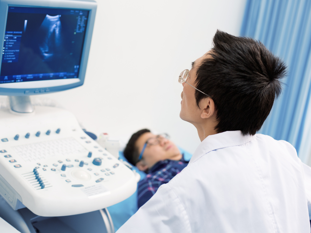 What does an ultrasound check in men?